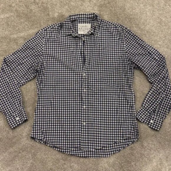 Frank & Eileen Men’s Finbar Blue White Gingham Check Button Down Size Large - Picture 1 of 8